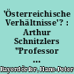 'Österreichische Verhältnisse'? : Arthur Schnitzlers "Professor Bernhardi" auf Berliner Bühnen 1912-1931