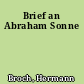 Brief an Abraham Sonne