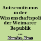 Antisemitismus in der Wissenschaftspolitik der Weimarer Republik : der "Fall Ludwig Schemann"
