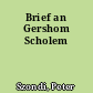 Brief an Gershom Scholem