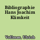 Bibliographie Hans Joachim Klimkeit